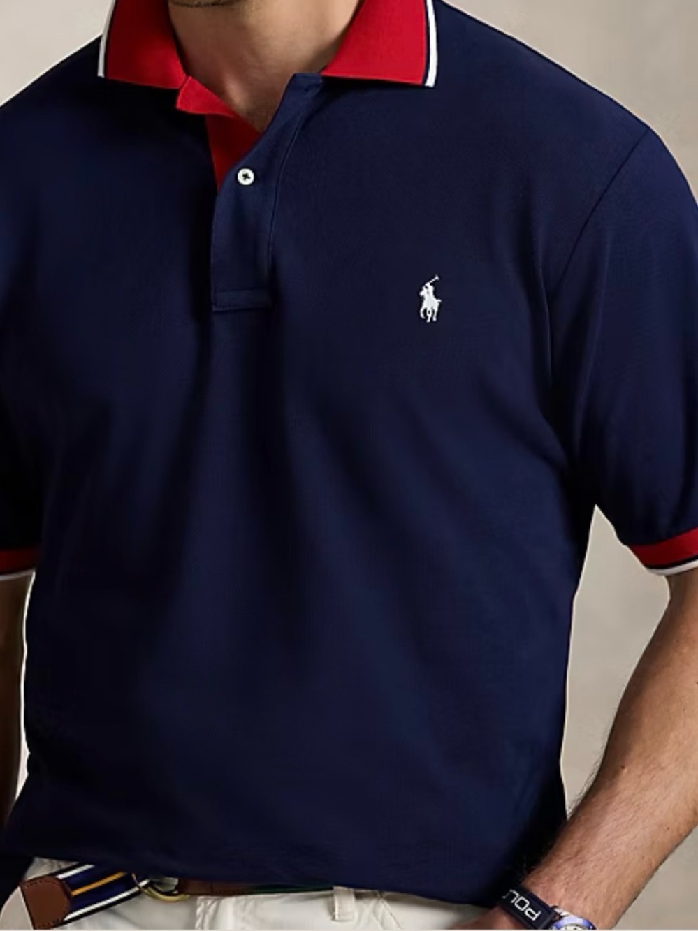 NWT Polo Ralph Lauren 3X 3XL Big Man's Blue, Red & White Cotton Mesh POLO